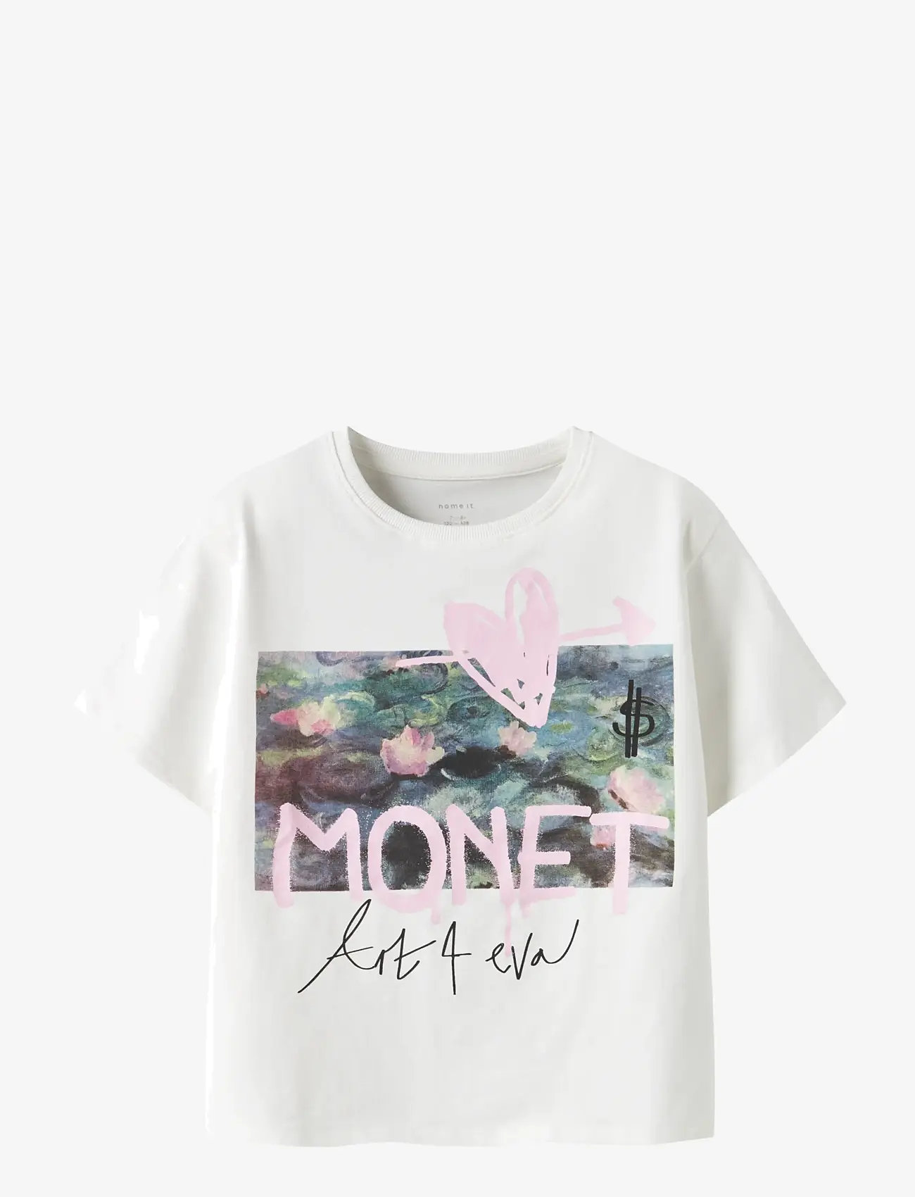 name it - NKFDYDISSI MONET SS NREG TOP NOOS ART - kurzärmelige - cloud dancer - 1