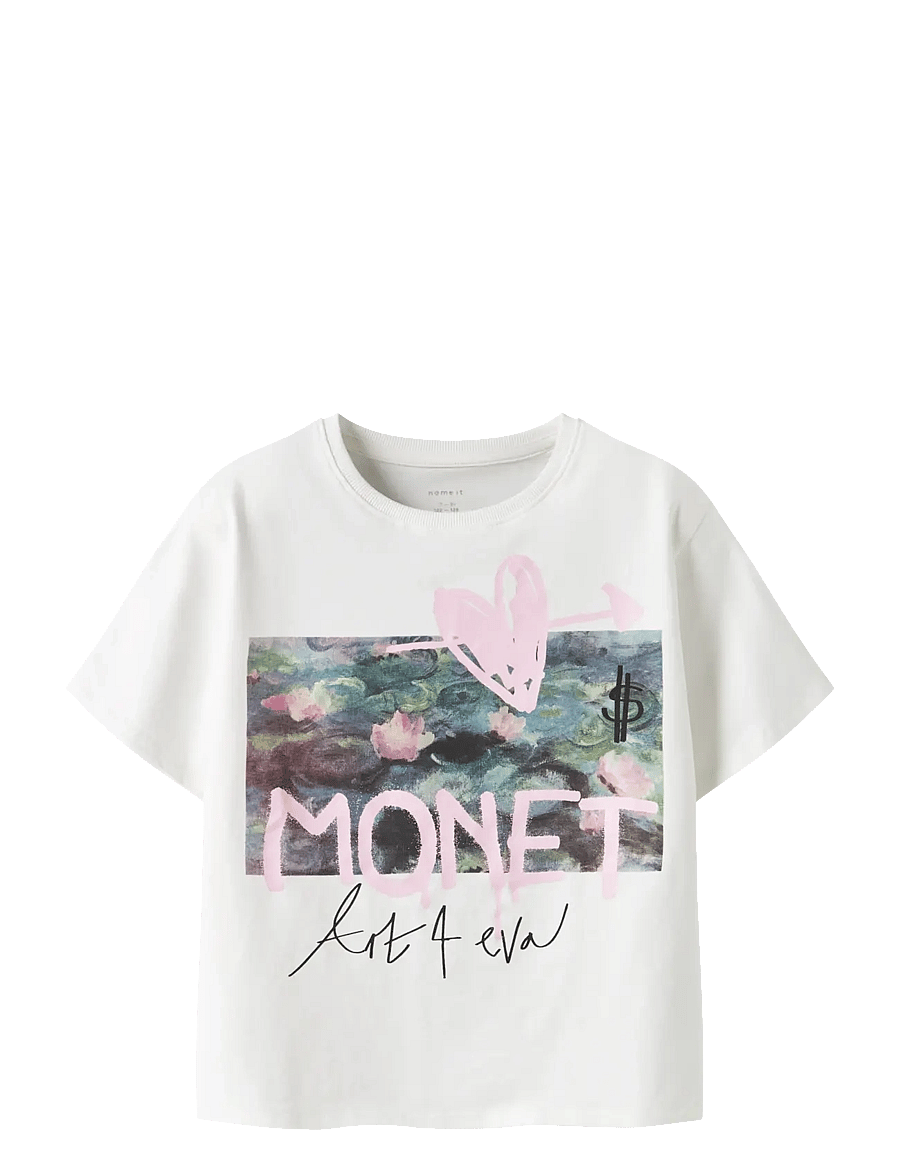 name it - NKFDYDISSI MONET SS NREG TOP NOOS ART - t-shirts à manches courtes - cloud dancer - 1
