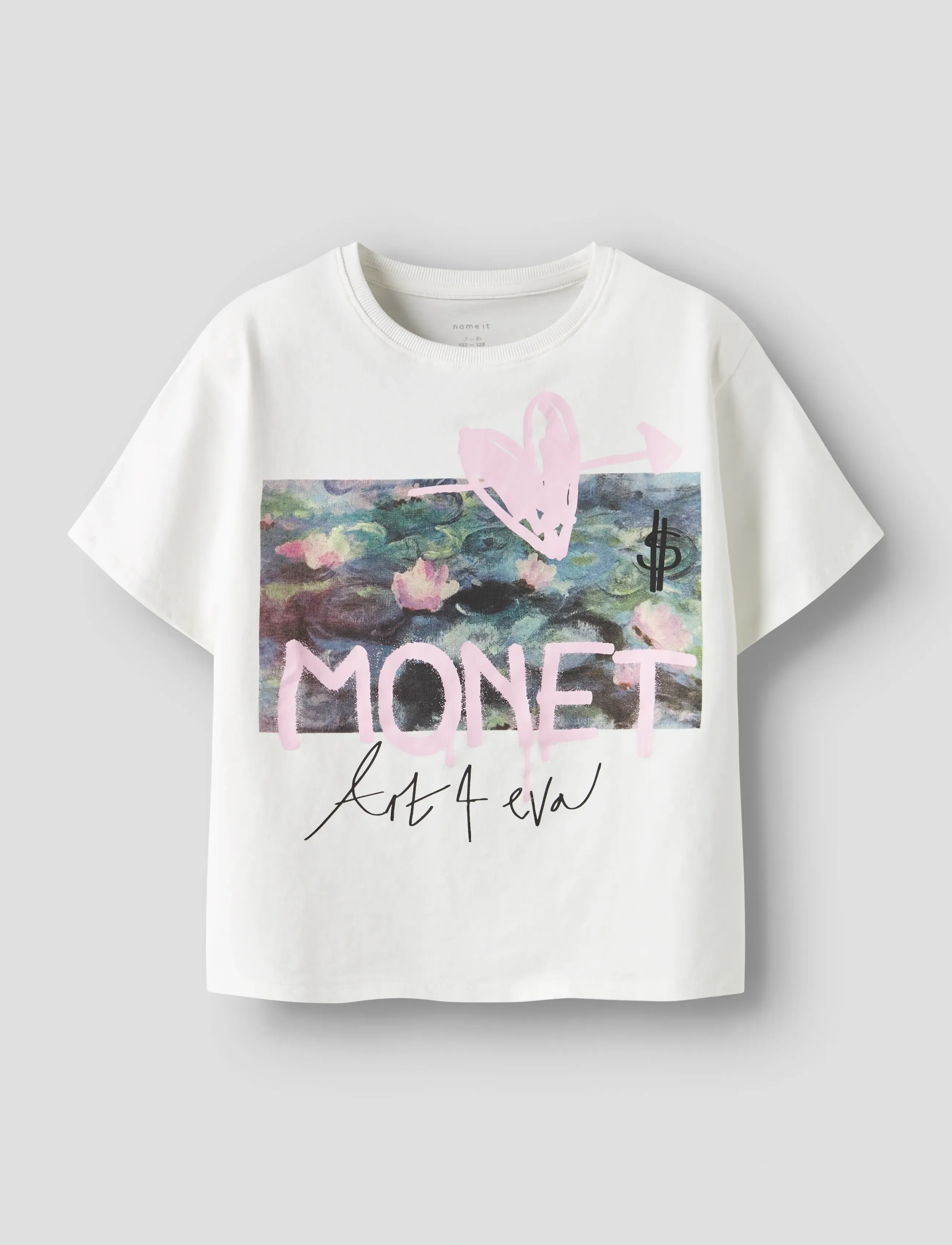 name it NKFDYDISSI MONET SS NREG TOP NOOS ART - Kortærmede T-shirts - CLOUD DANCER / white