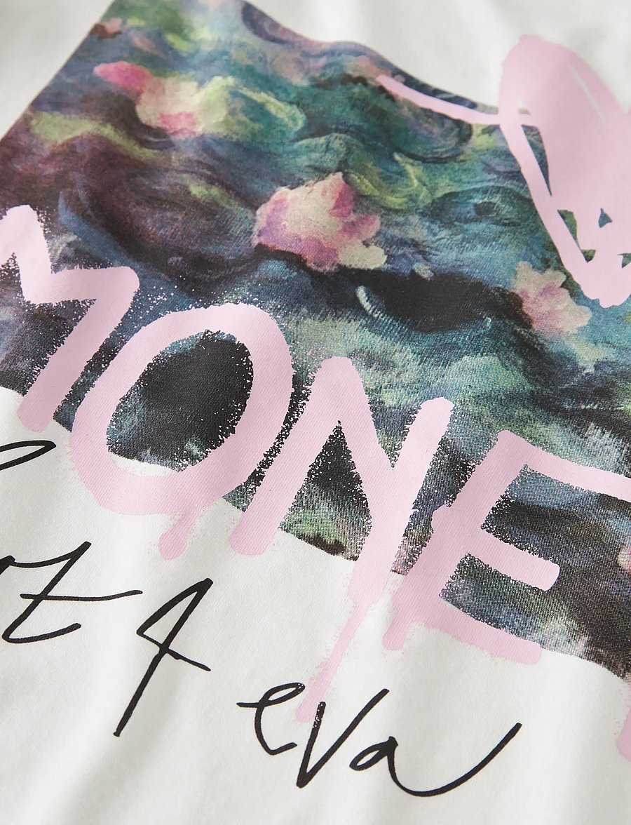 name it - NKFDYDISSI MONET SS NREG TOP NOOS ART - t-shirts à manches courtes - cloud dancer - 3