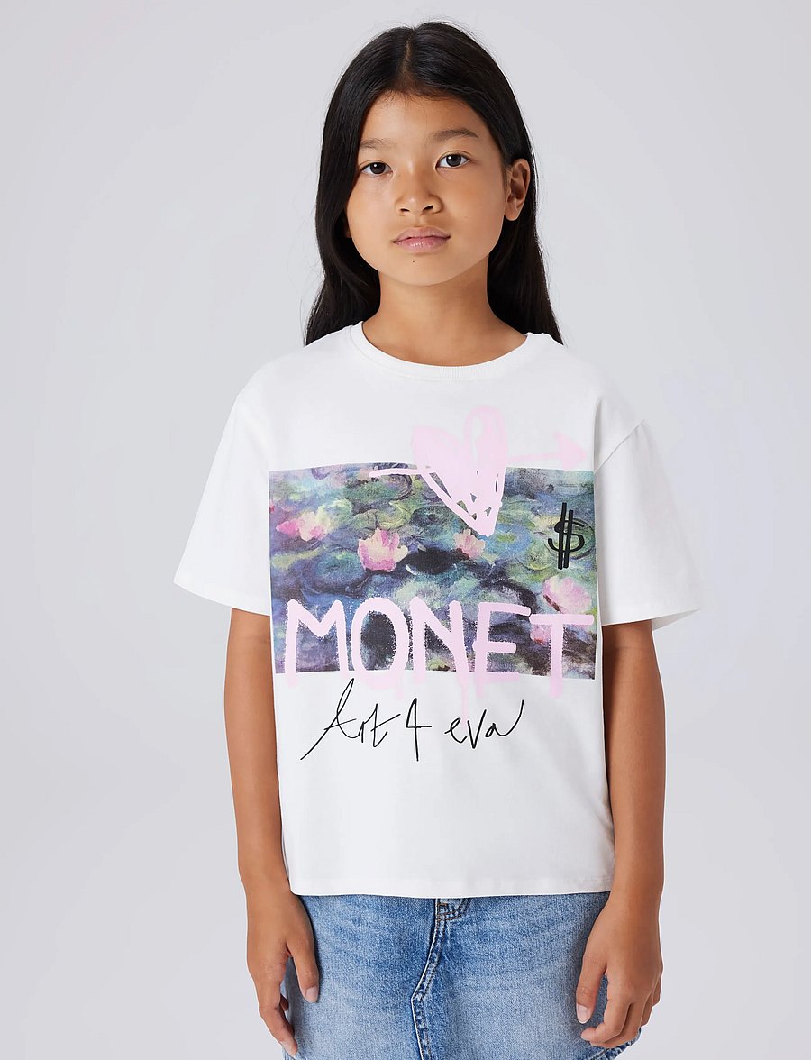 name it - NKFDYDISSI MONET SS NREG TOP NOOS ART - t-shirts à manches courtes - cloud dancer - 4