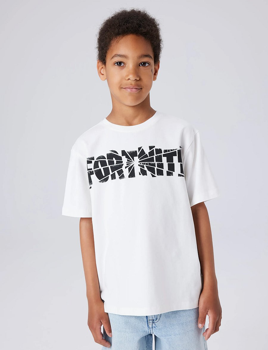 name it - NKMJAMBA FORTNITE SS NREG TOP NOOS BFU - kortærmede t-shirts - cloud dancer - 0