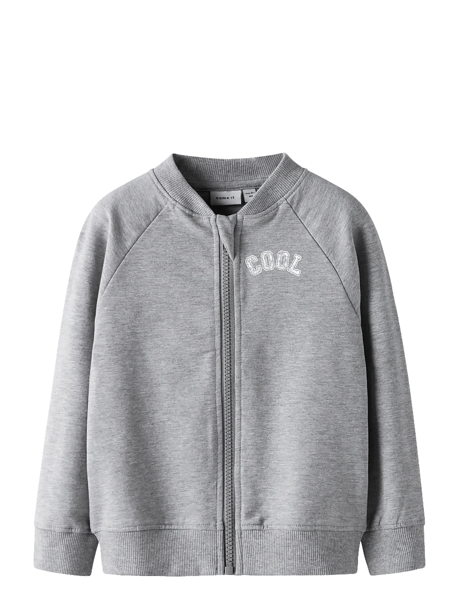 name it - NMMTALLI NREG SWEAT CARD UNB - bluzy - grey melange - 0