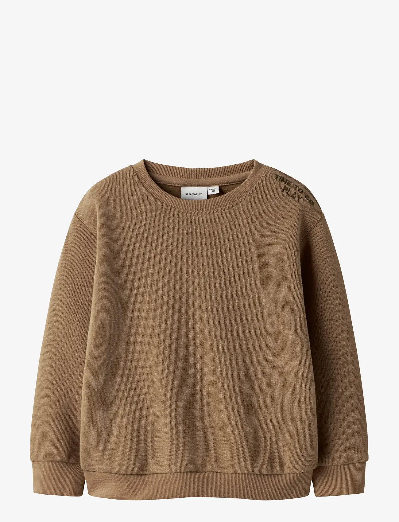 name it - NMMTOBEAR LS NREG SWEAT UNB - sweatshirts - toasted coconut - 1