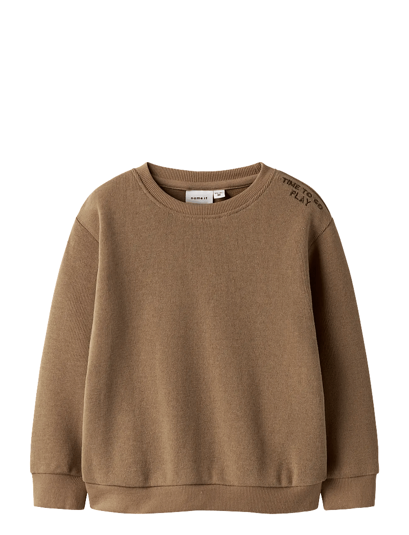 name it - NMMTOBEAR LS NREG SWEAT UNB - sweatshirts - toasted coconut - 1