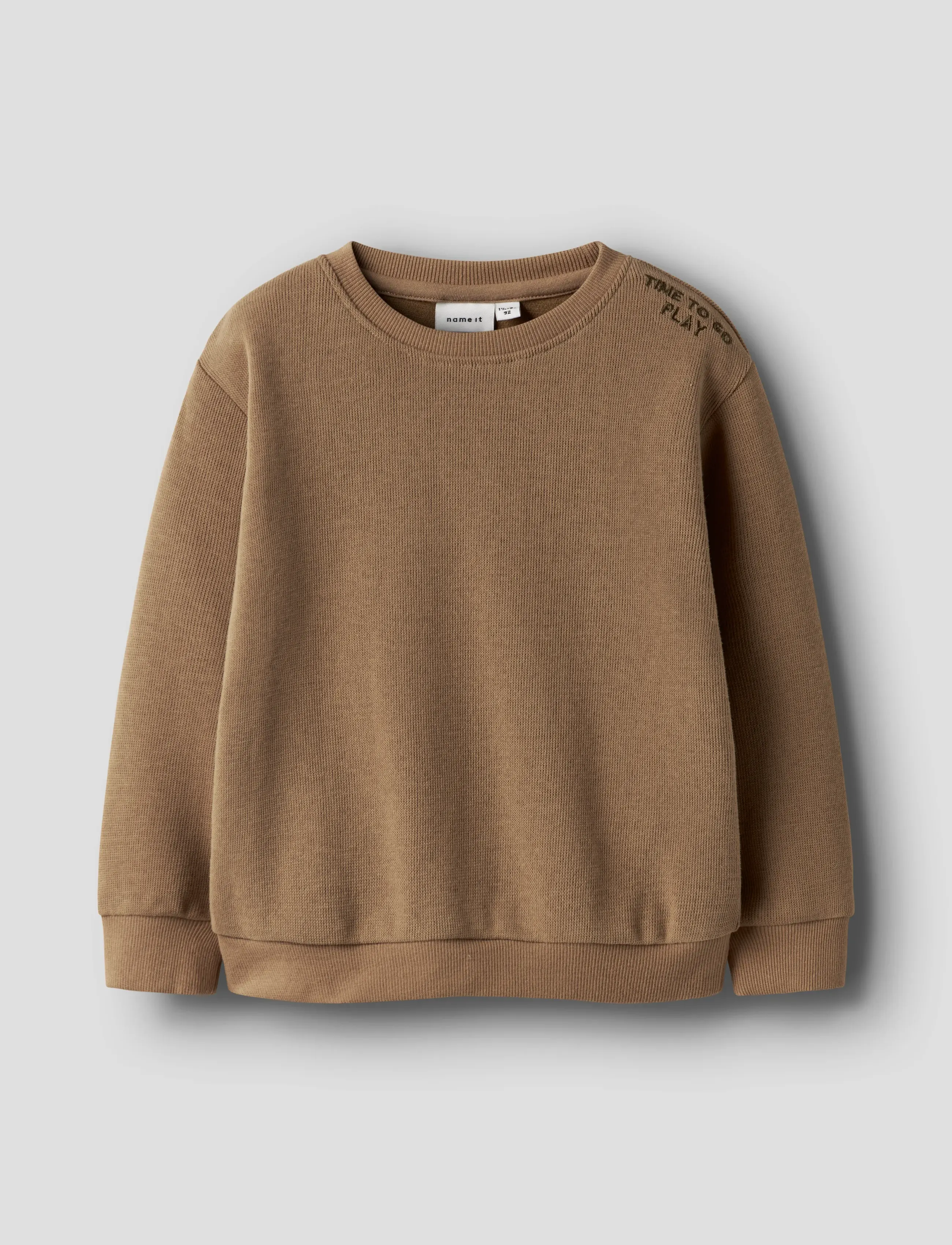 name it - NMMTOBEAR LS NREG SWEAT UNB - sweatshirts - toasted coconut - 0