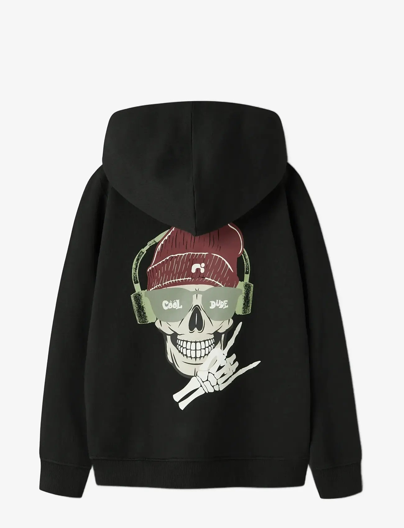 name it - NKMTEDDY LS SWEAT CARD WH BRU - hættetrøjer - black - 2