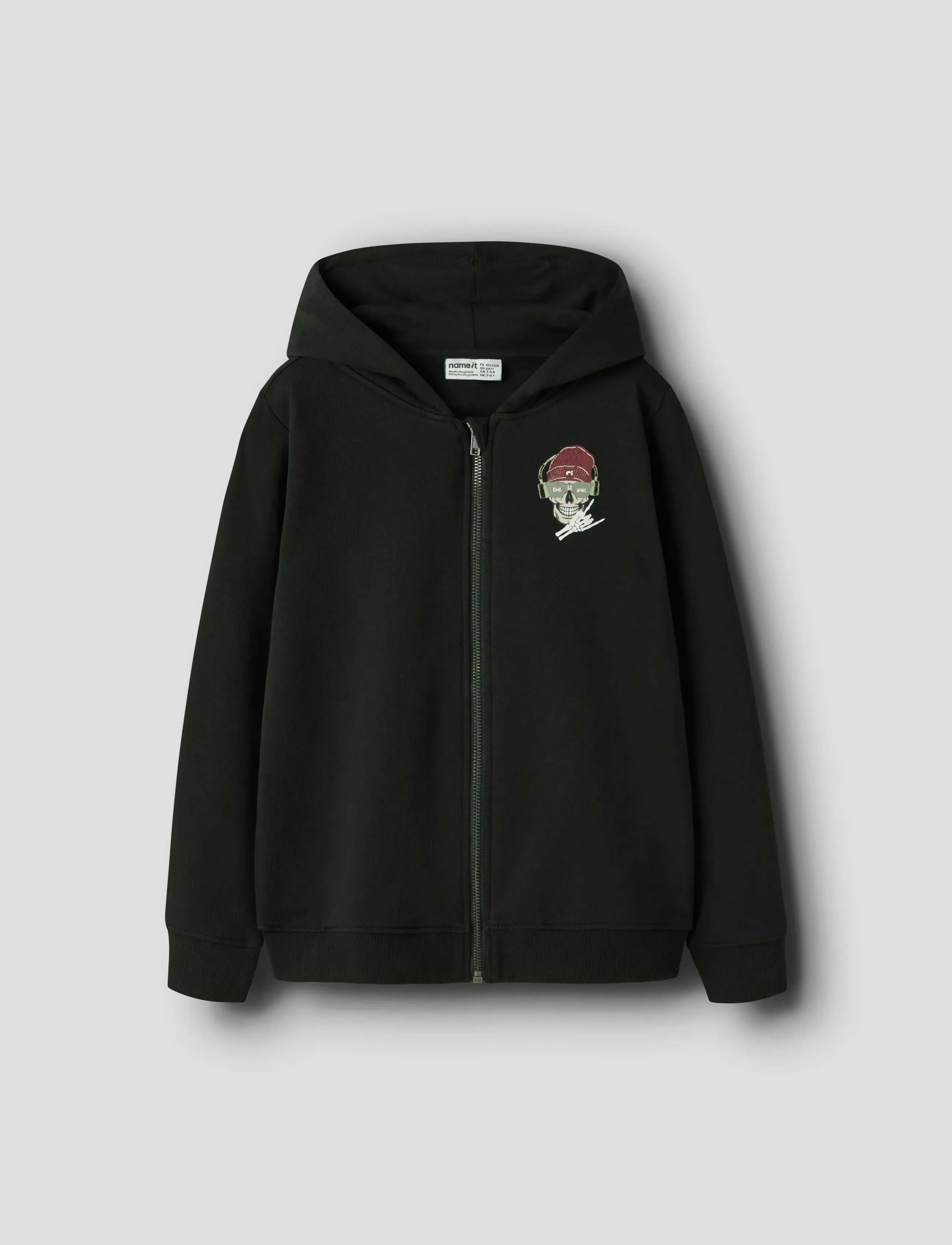 name it NKMTEDDY LS SWEAT CARD WH BRU - Hættetrøjer - BLACK / black