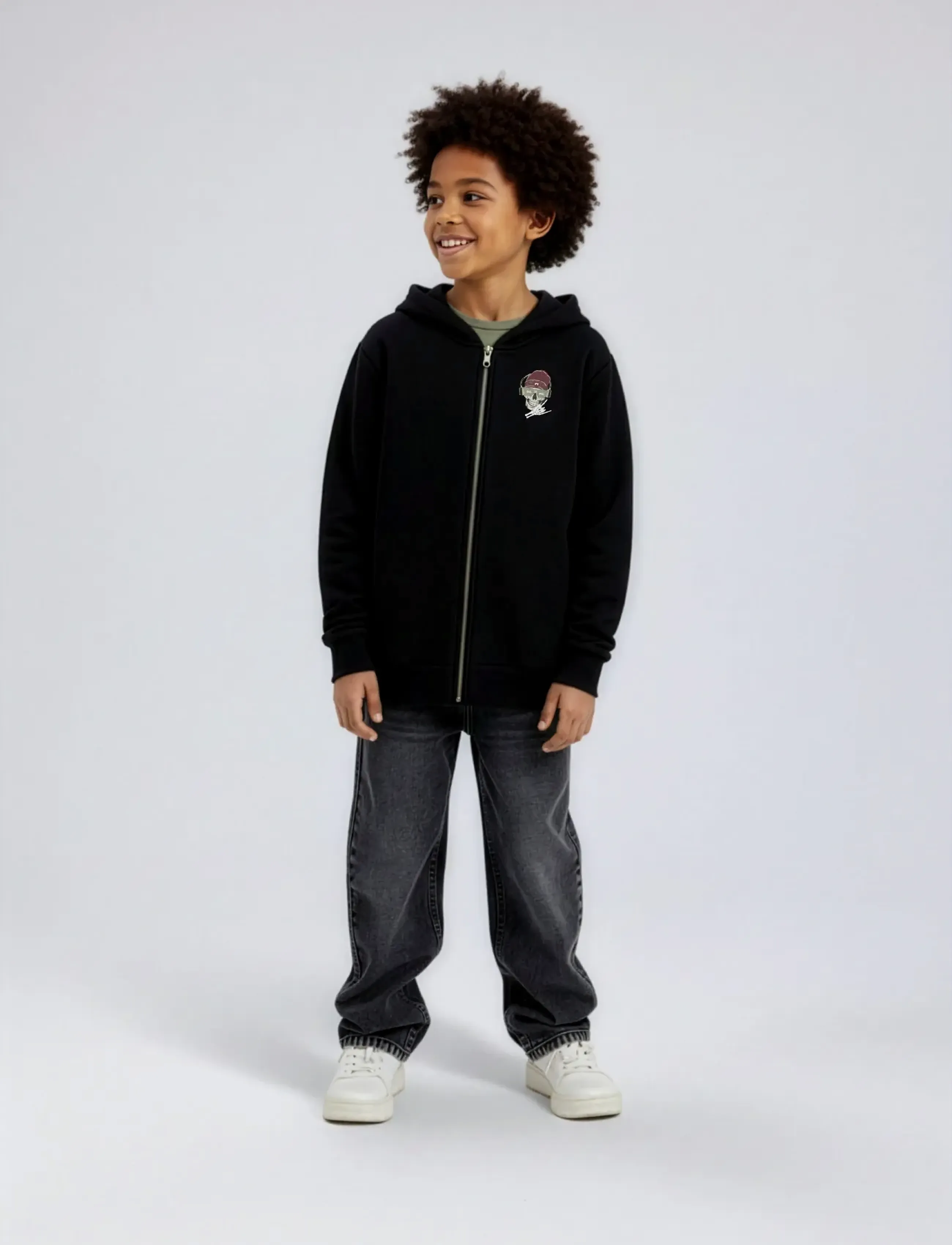 name it - NKMTEDDY LS SWEAT CARD WH BRU - hettegensere - black - 2