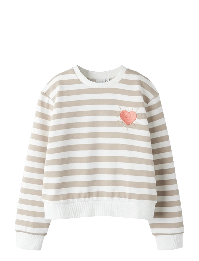 name it - NKFBELL SHORT NREG LS SWE BRU PS NOOS - sweatshirts - cloud dancer - 1