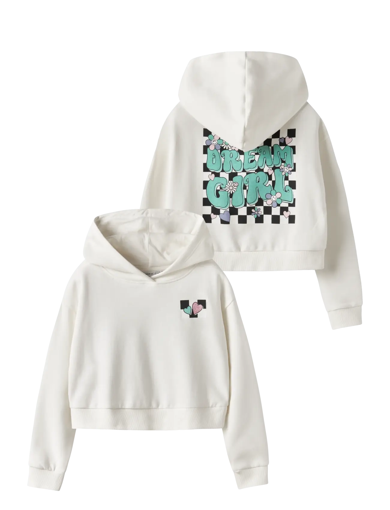 name it NKFTARA LS CROP RLX SWE WH BRU PS NOOS - Kläder - CLOUD DANCER / white