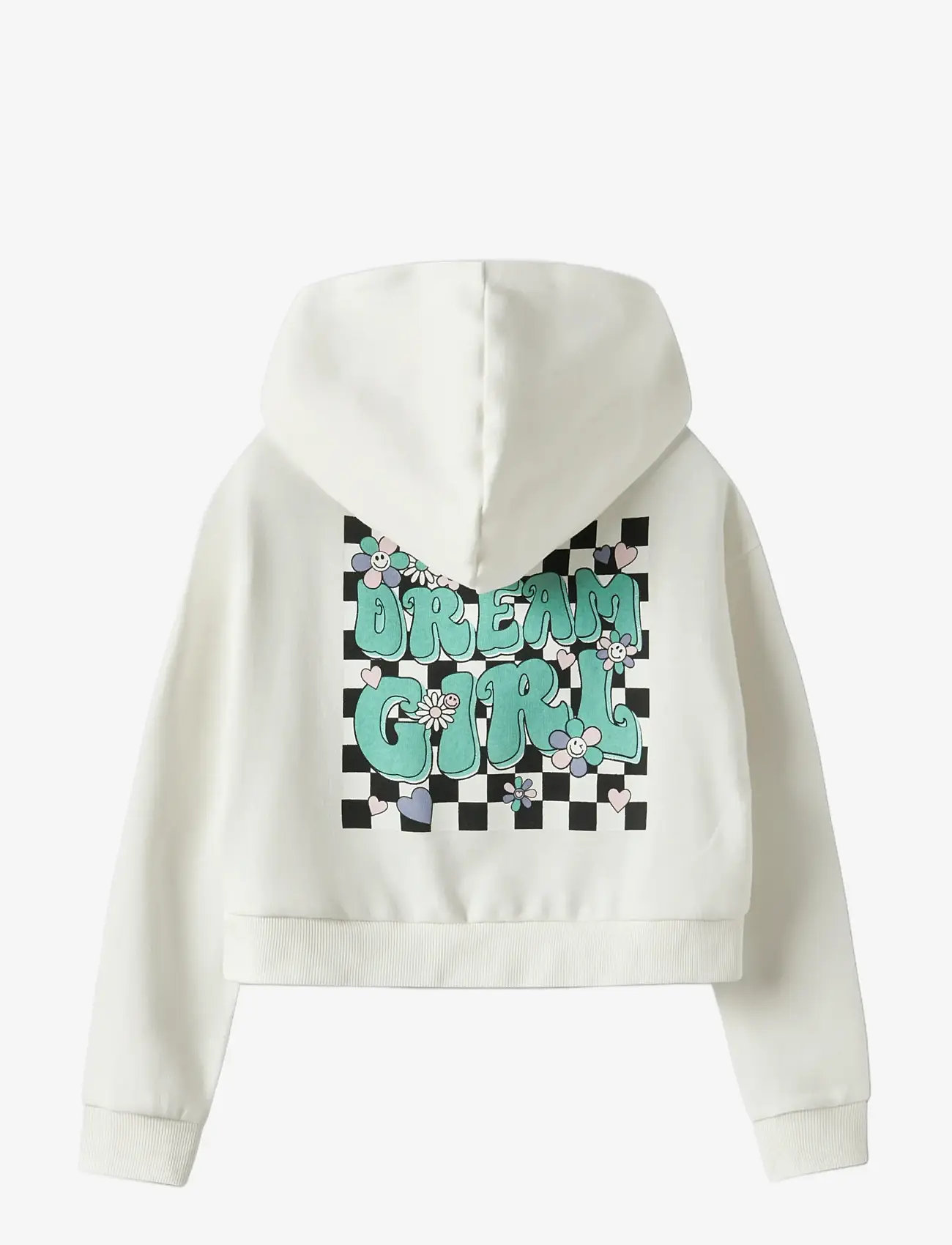 name it - NKFTARA LS CROP RLX SWE WH BRU PS NOOS - hættetrøjer - cloud dancer - 2