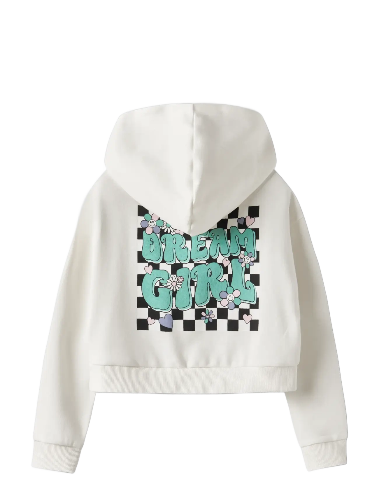 name it - NKFTARA LS CROP RLX SWE WH BRU PS NOOS - bluzy z kapturem - cloud dancer - 2