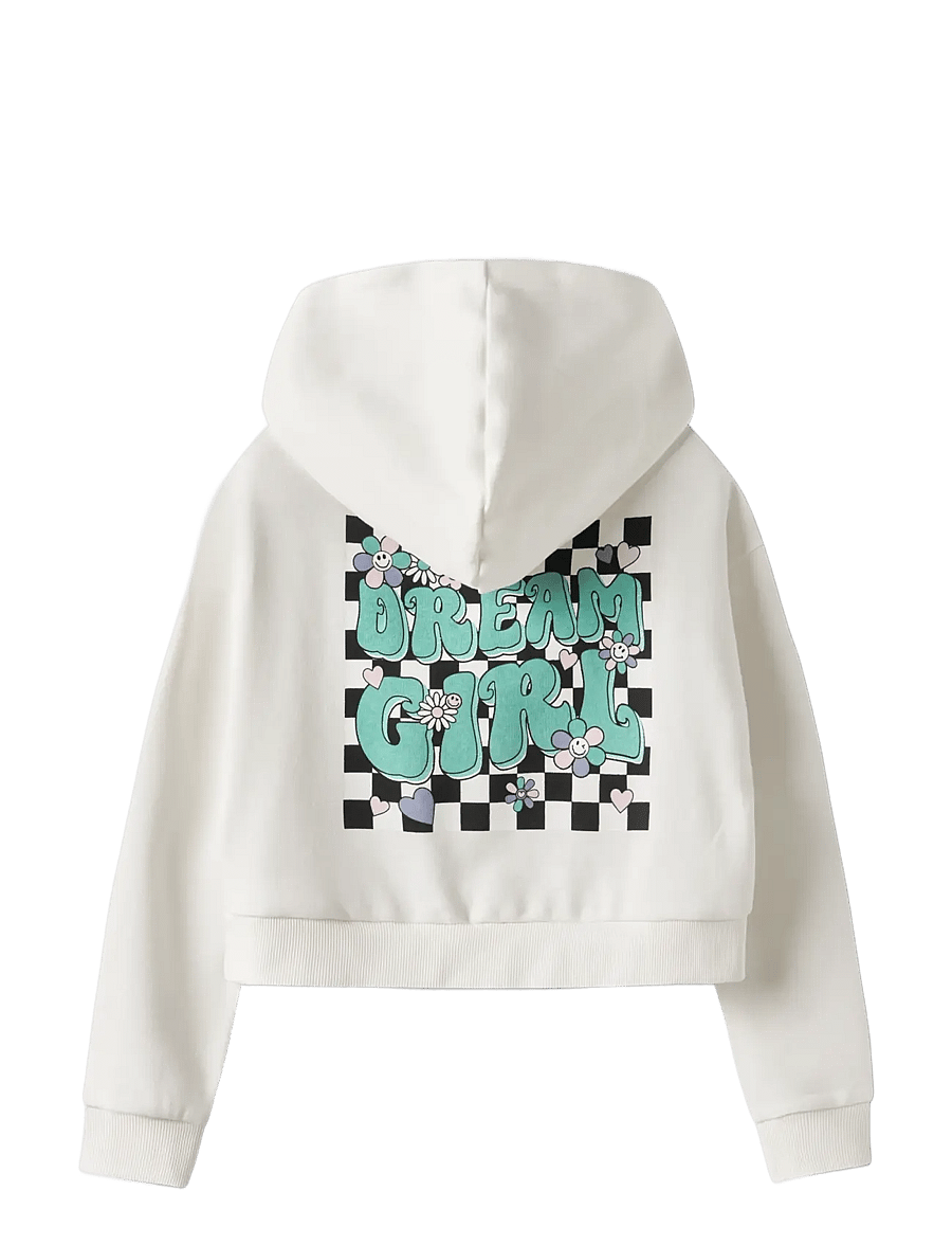 name it - NKFTARA LS CROP RLX SWE WH BRU PS NOOS - kapuzenpullover - cloud dancer - 2