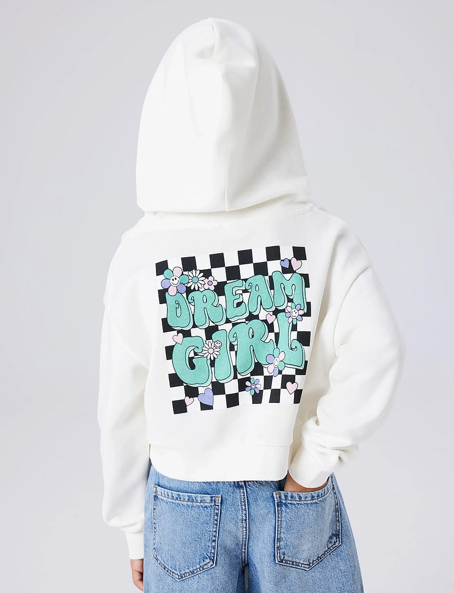 name it - NKFTARA LS CROP RLX SWE WH BRU PS NOOS - kapuzenpullover - cloud dancer - 4