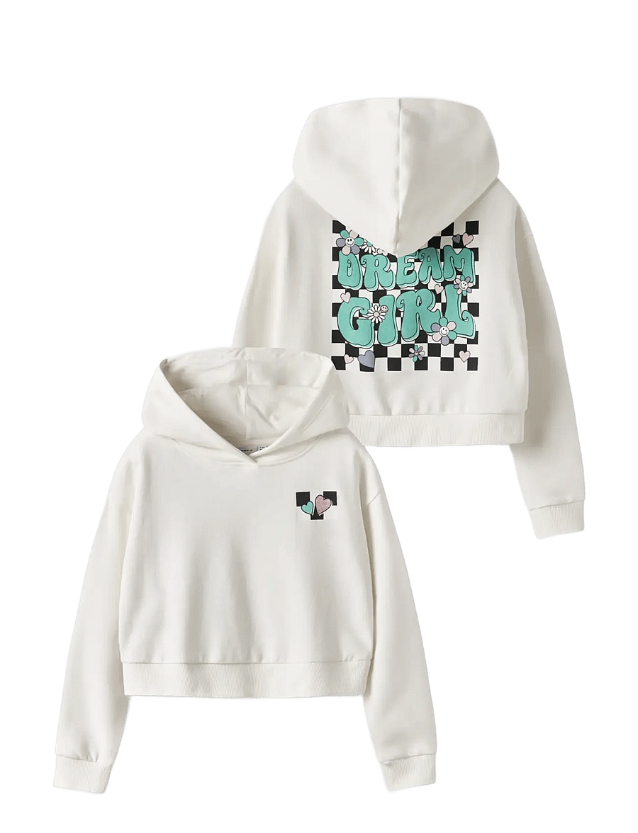 name it - NKFTARA LS CROP RLX SWE WH BRU PS NOOS - kapuzenpullover - cloud dancer - 3