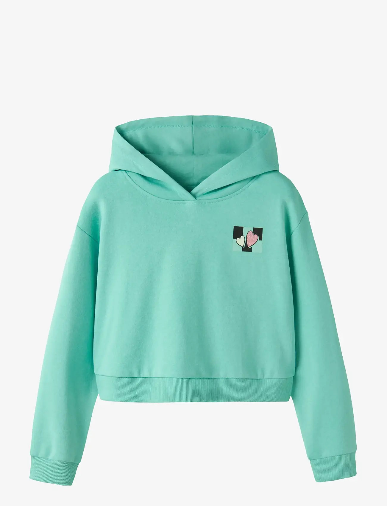 name it - NKFTARA LS CROP RLX SWE WH BRU PS NOOS - kapuutsiga dressipluusid - pool blue - 0