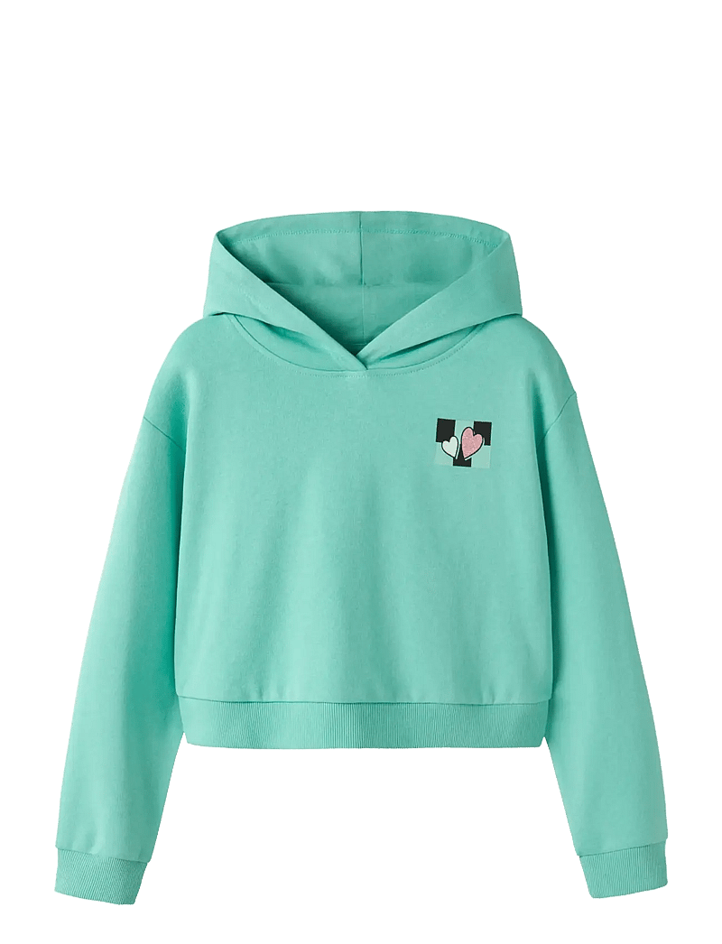 name it - NKFTARA LS CROP RLX SWE WH BRU PS NOOS - kapuutsiga dressipluusid - pool blue - 0