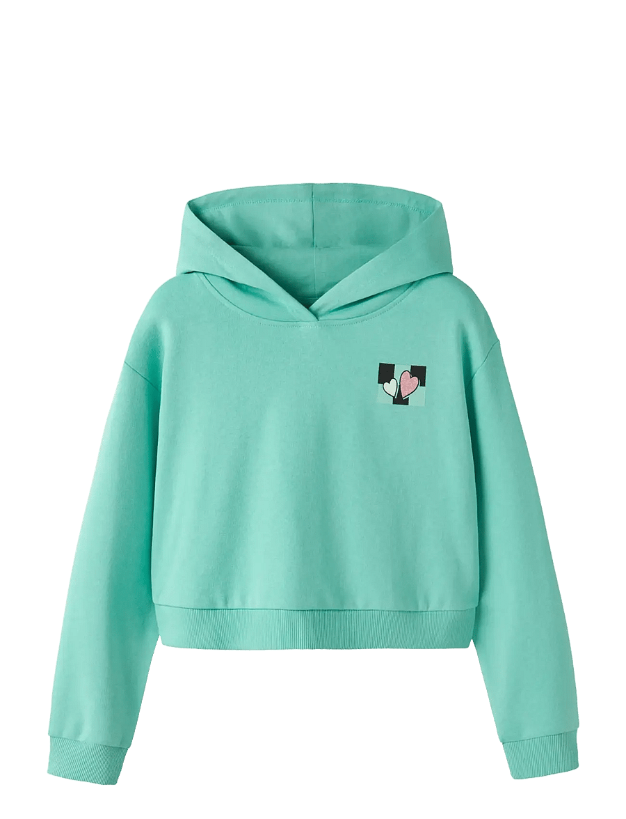 name it - NKFTARA LS CROP RLX SWE WH BRU PS NOOS - kapuzenpullover - pool blue - 0