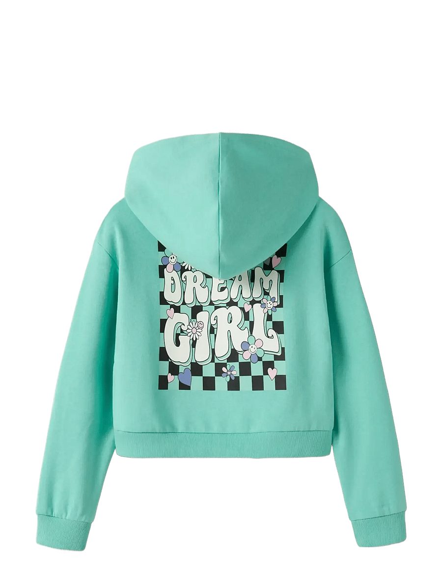 name it - NKFTARA LS CROP RLX SWE WH BRU PS NOOS - kapuzenpullover - pool blue - 1