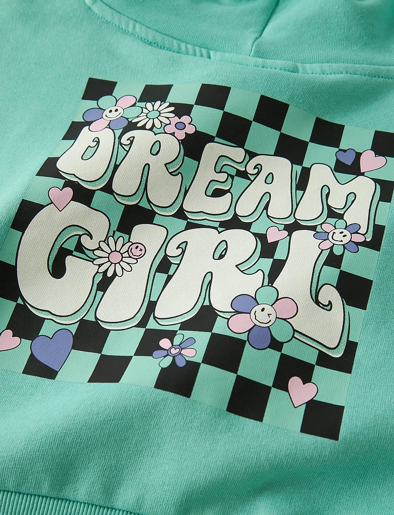 name it - NKFTARA LS CROP RLX SWE WH BRU PS NOOS - kapuutsiga dressipluusid - pool blue - 2