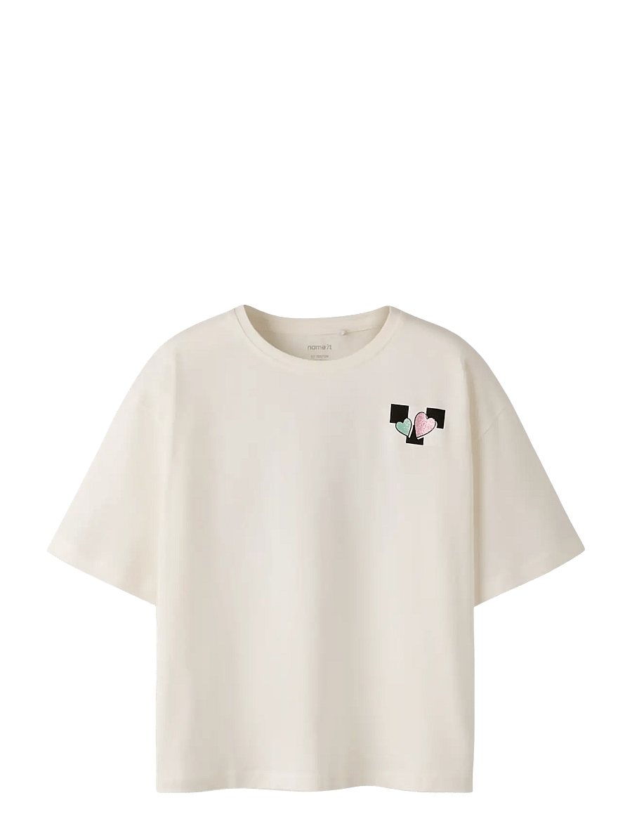 name it - NKFTARA SS RLX TOP PS NOOS - t-krekli ar īsām piedurknēm - cloud dancer - 0