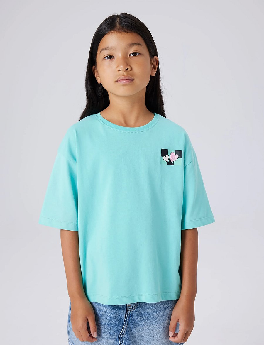 name it - NKFTARA SS RLX TOP PS NOOS - kurzärmelige - pool blue - 0