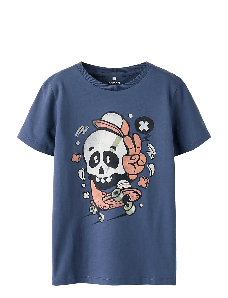 name it - NKMBASTIAN SS TOP BOX PS NOOS - kortärmade t-shirts - vintage indigo - 1