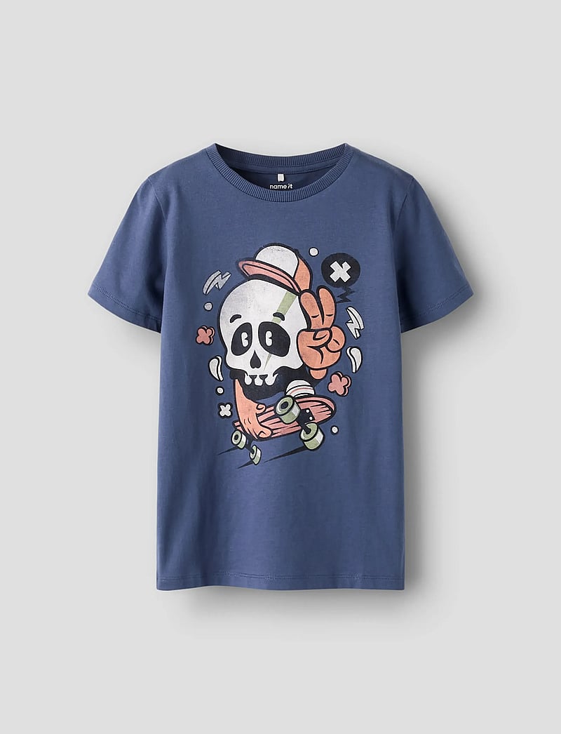 name it - NKMBASTIAN SS TOP BOX PS NOOS - kortærmede t-shirts - vintage indigo - 0