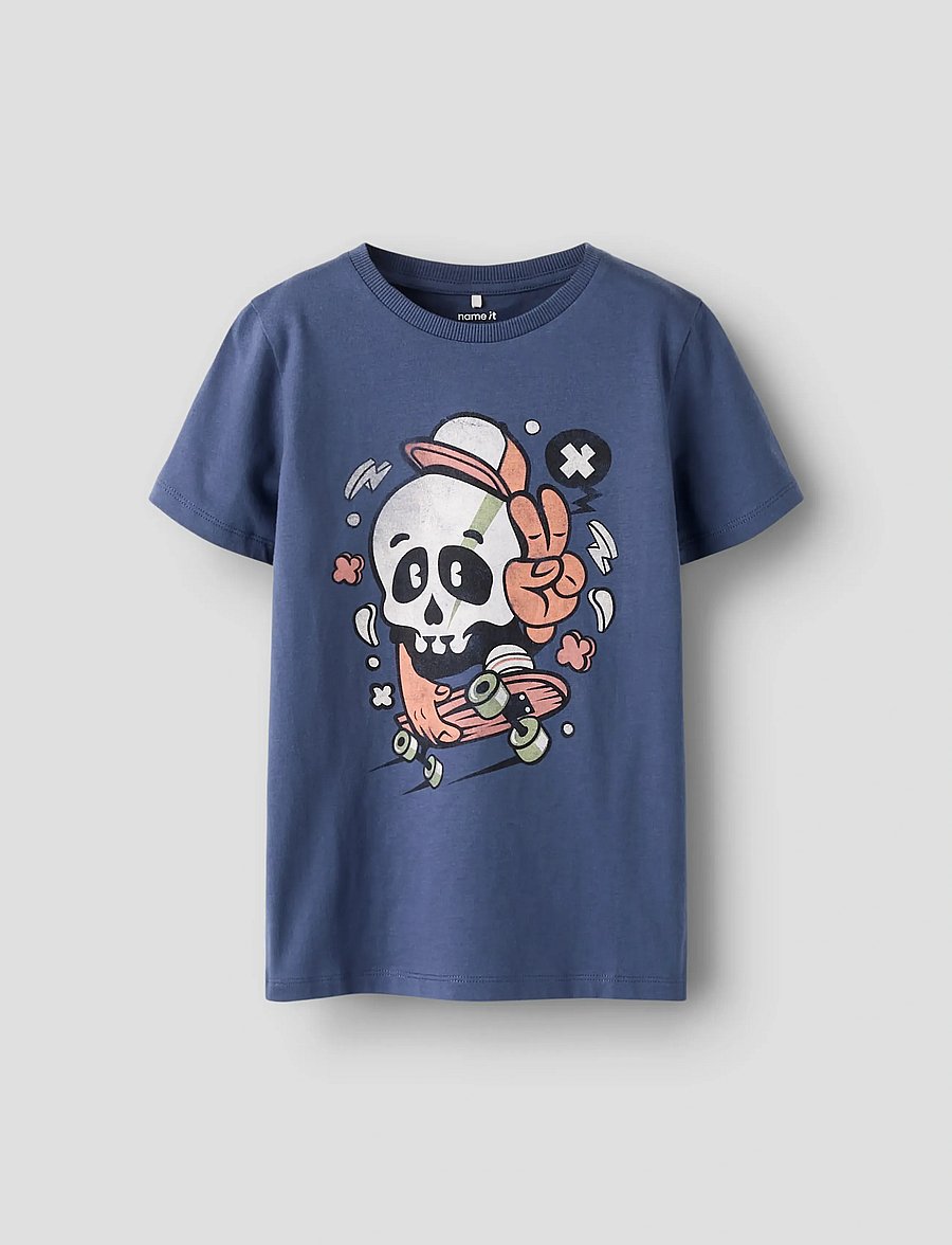 name it - NKMBASTIAN SS TOP BOX PS NOOS - kortärmade t-shirts - vintage indigo - 0