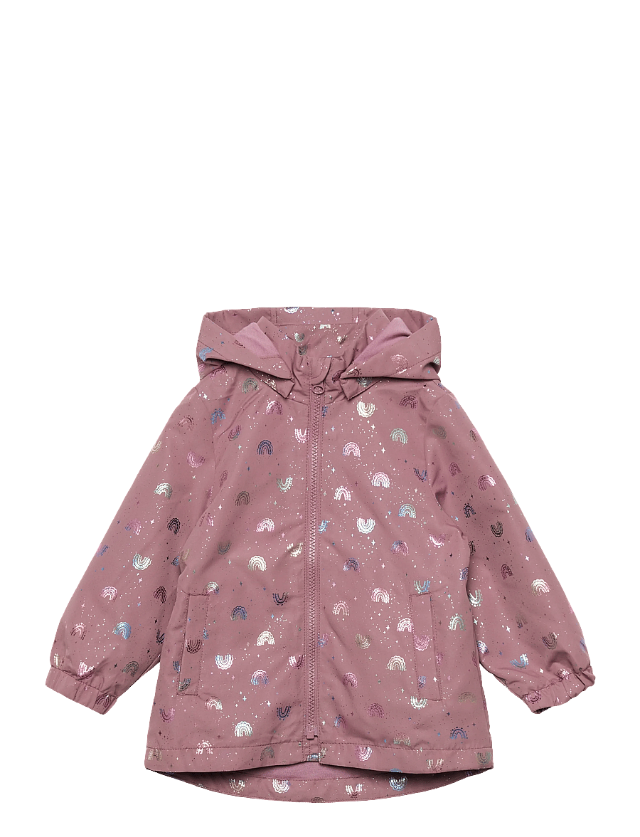 name it - NMFMAXI JACKET LI FOIL AOP - regnjackor - grape shake - 0