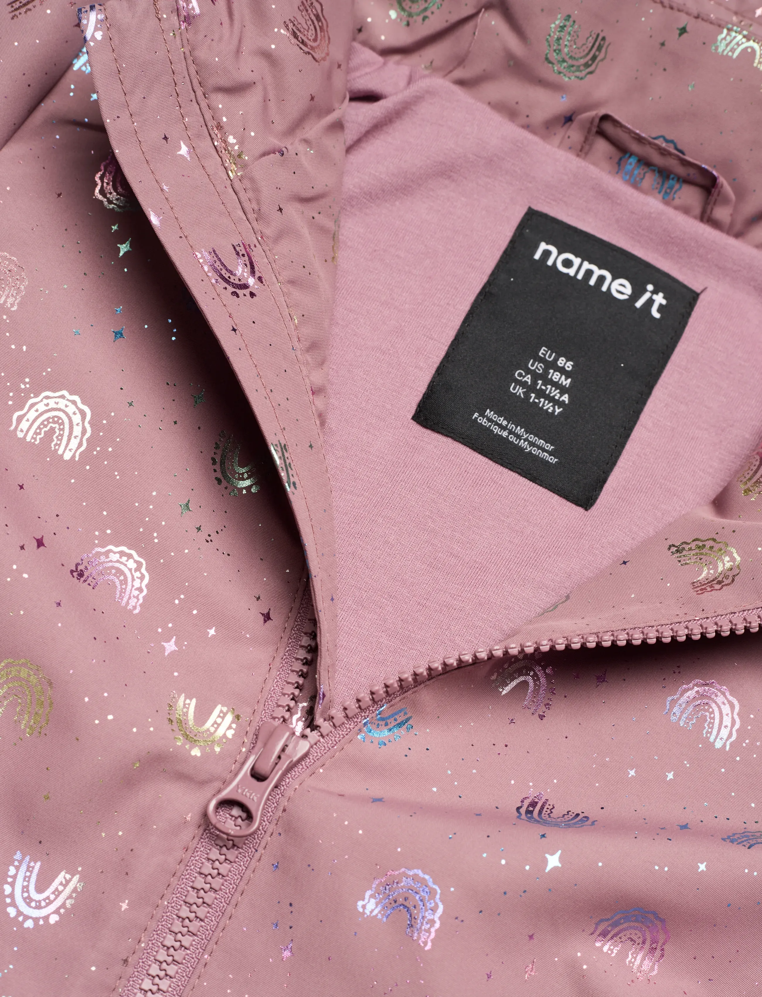 name it - NMFMAXI JACKET LI FOIL AOP - rain coats - grape shake - 2