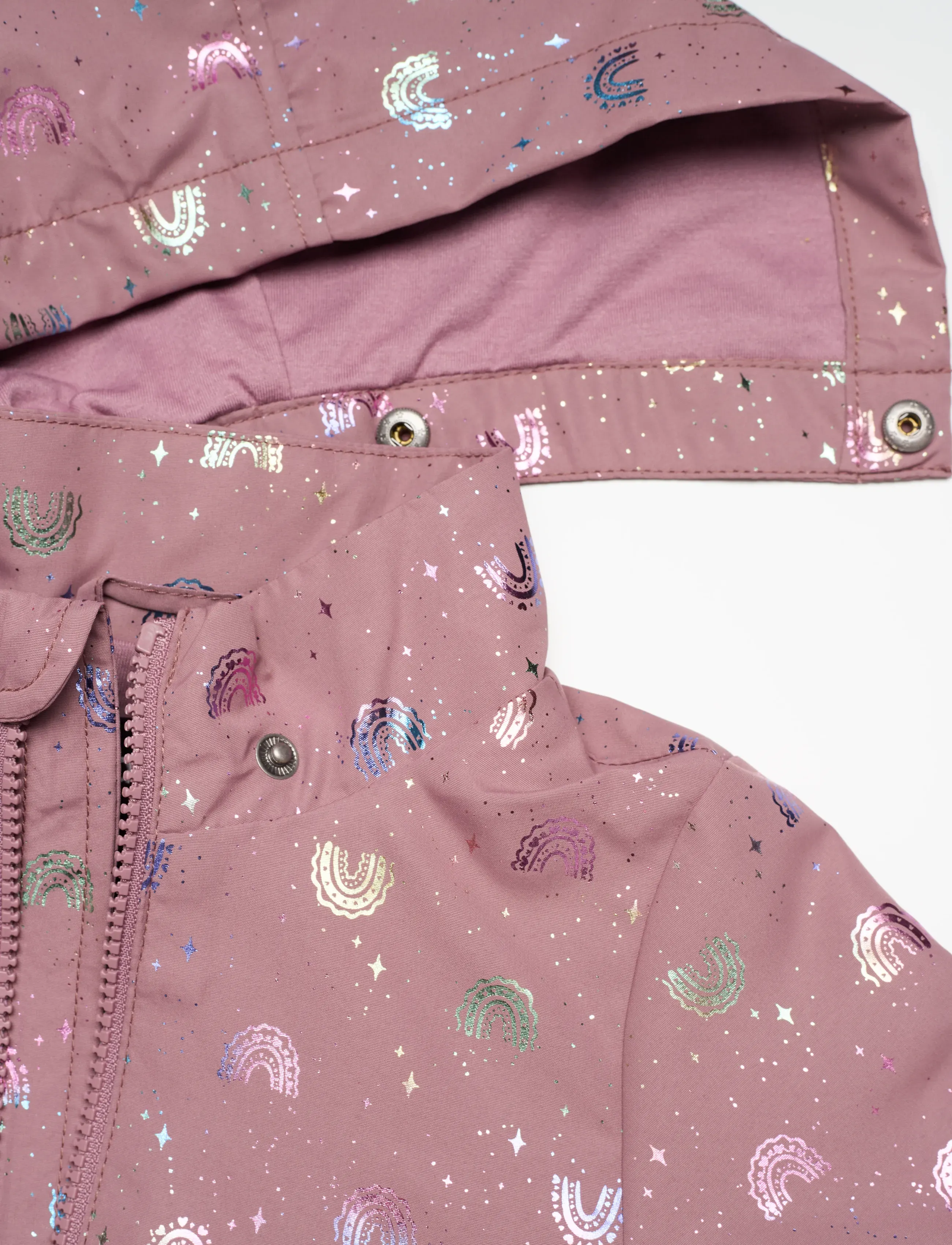 name it - NMFMAXI JACKET LI FOIL AOP - rain coats - grape shake - 3