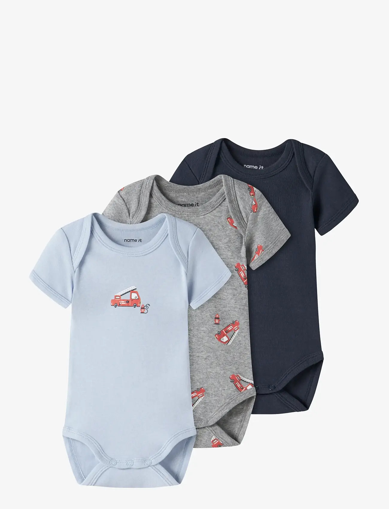 name it - NBMBODY 3P SS FIRETRUCK NOOS - multipack bodys - grey melange - 1