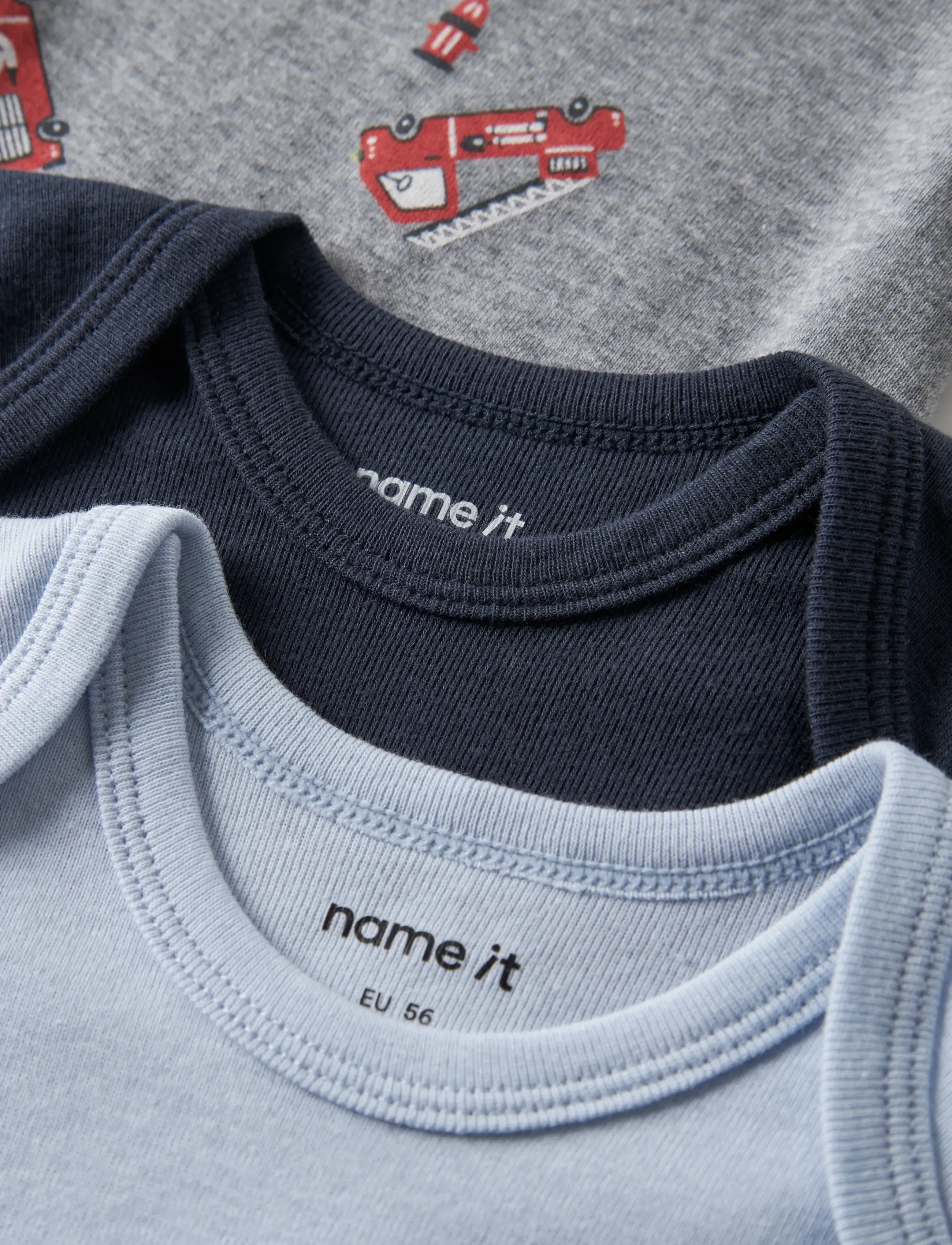 name it - NBMBODY 3P SS FIRETRUCK NOOS - samfellur í fjölpakka - grey melange - 4