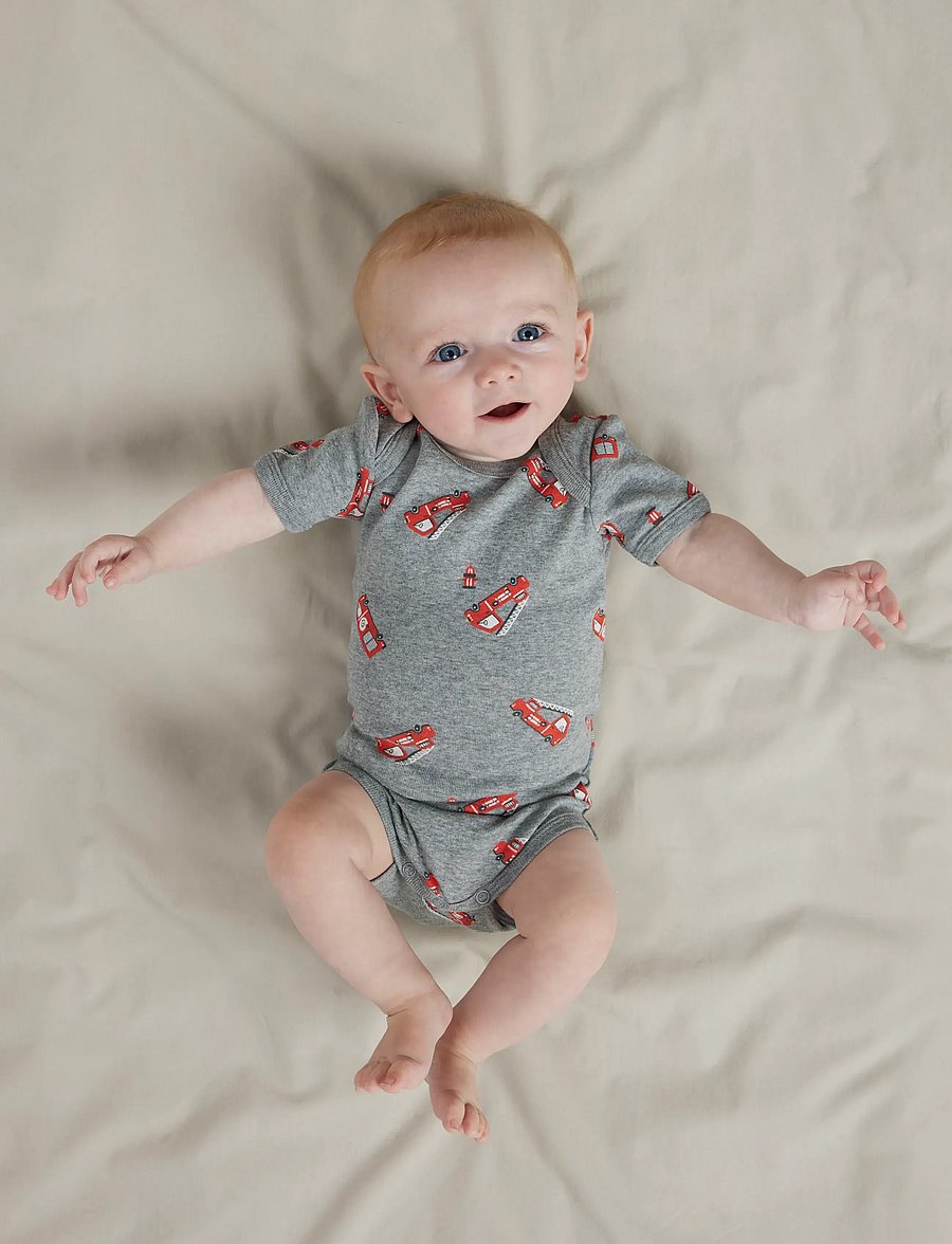 name it - NBMBODY 3P SS FIRETRUCK NOOS - samfellur í fjölpakka - grey melange - 5
