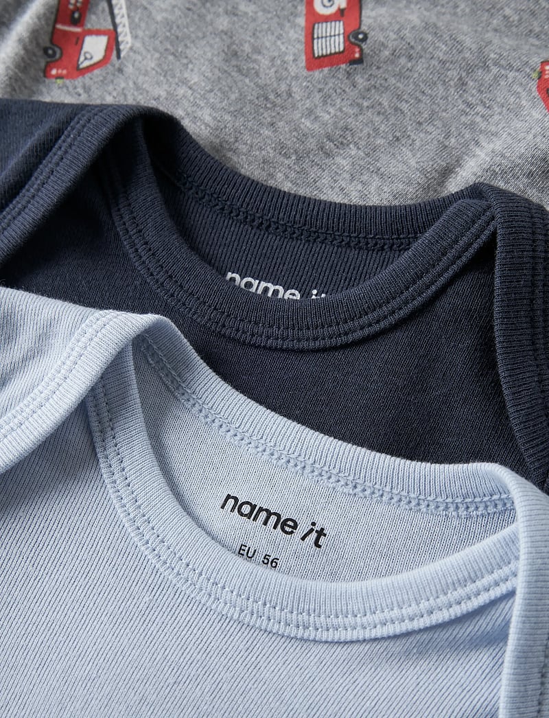 name it - NBMBODY 3P LS FIRETRUCK NOOS - bodide mitmikpakk - grey melange - 4