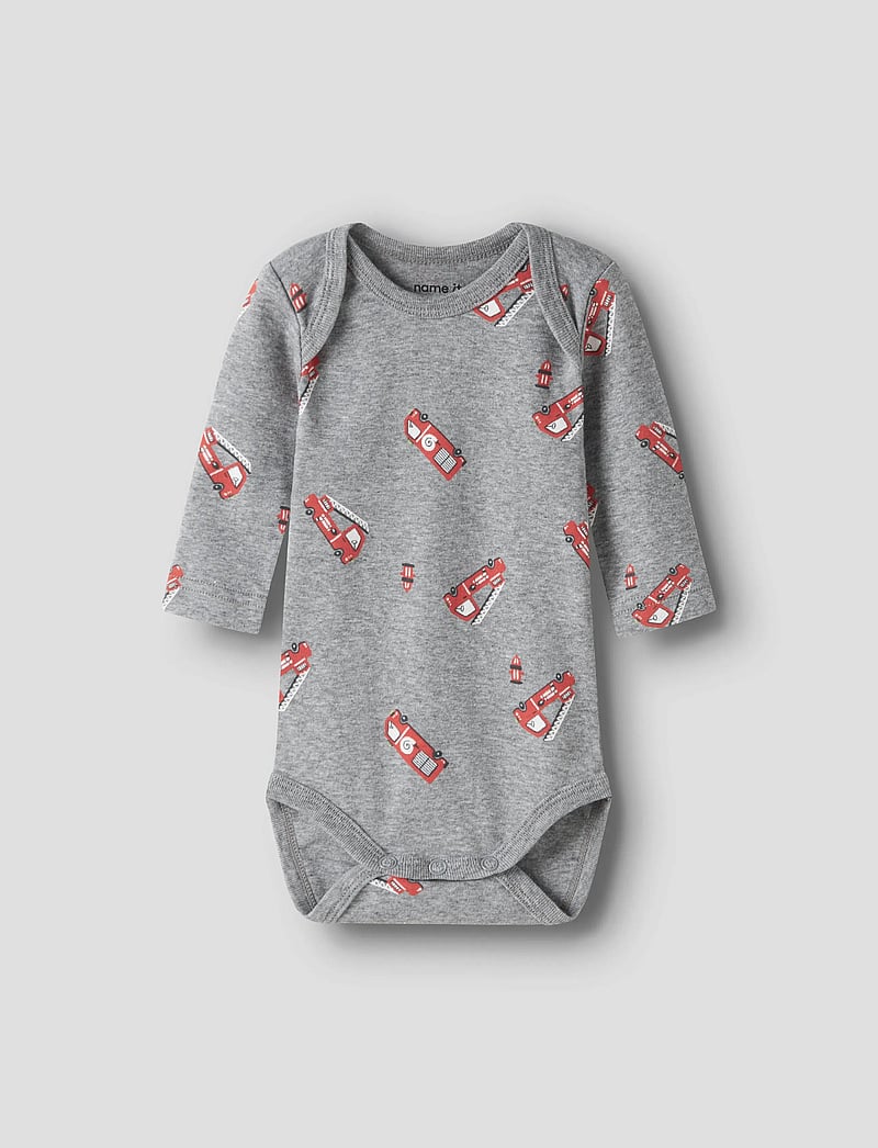name it - NBMBODY 3P LS FIRETRUCK NOOS - bodide mitmikpakk - grey melange - 5