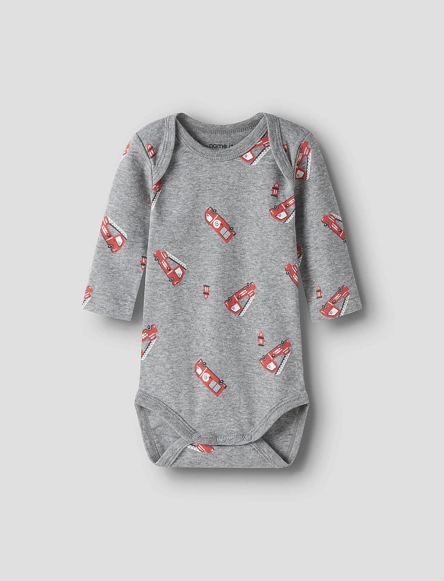 name it - NBMBODY 3P LS FIRETRUCK NOOS - bodide mitmikpakk - grey melange - 5