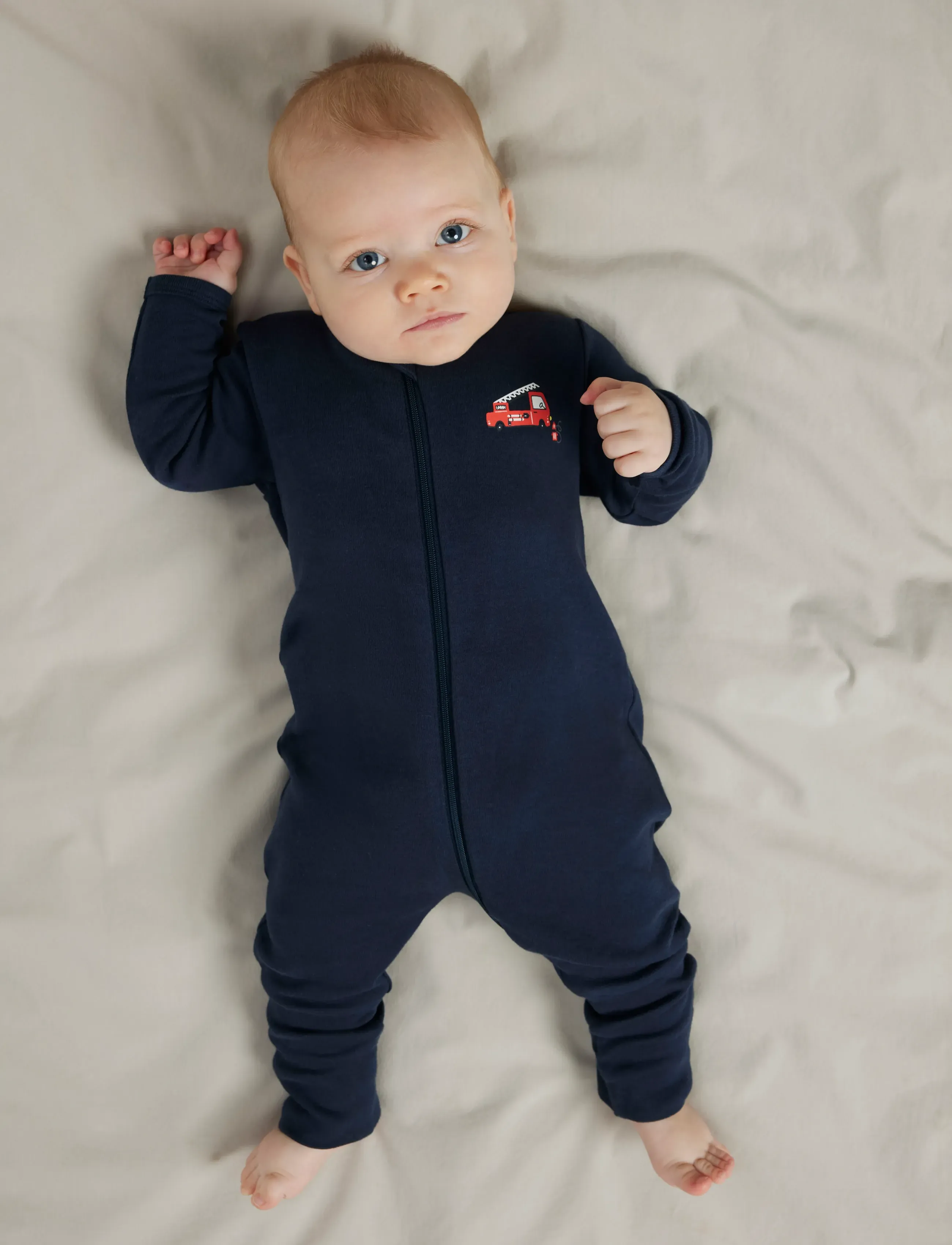 name it - NBMNIGHTSUIT 2P ZIP FF FIRETRUCK NOOS - magamiskombinesoonid - grey melange - 5