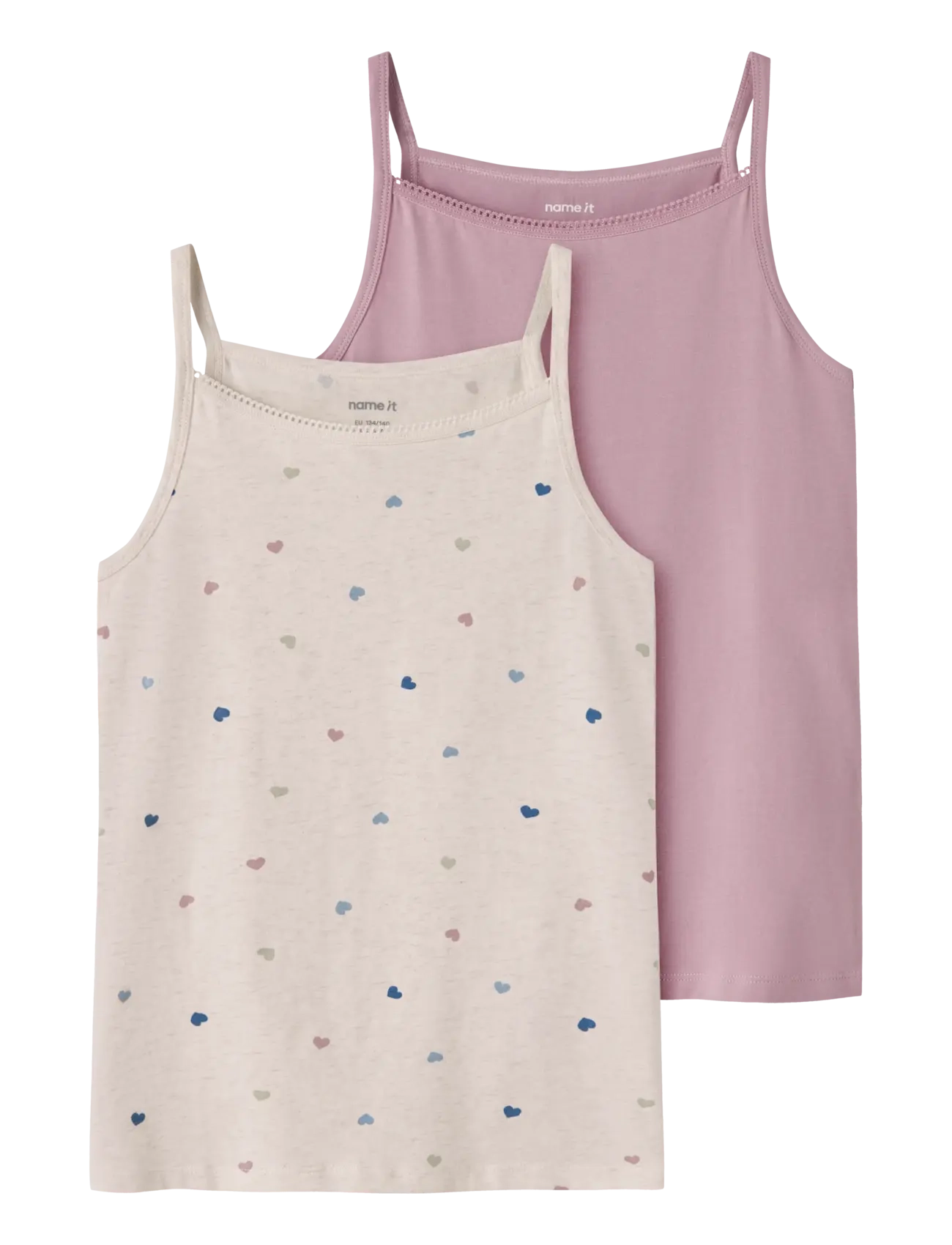 name it NKFSTRAP TOP 2P PEYOTE HEARTS NOOS - Tanktops - PEYOTE MELANGE / pink/rose