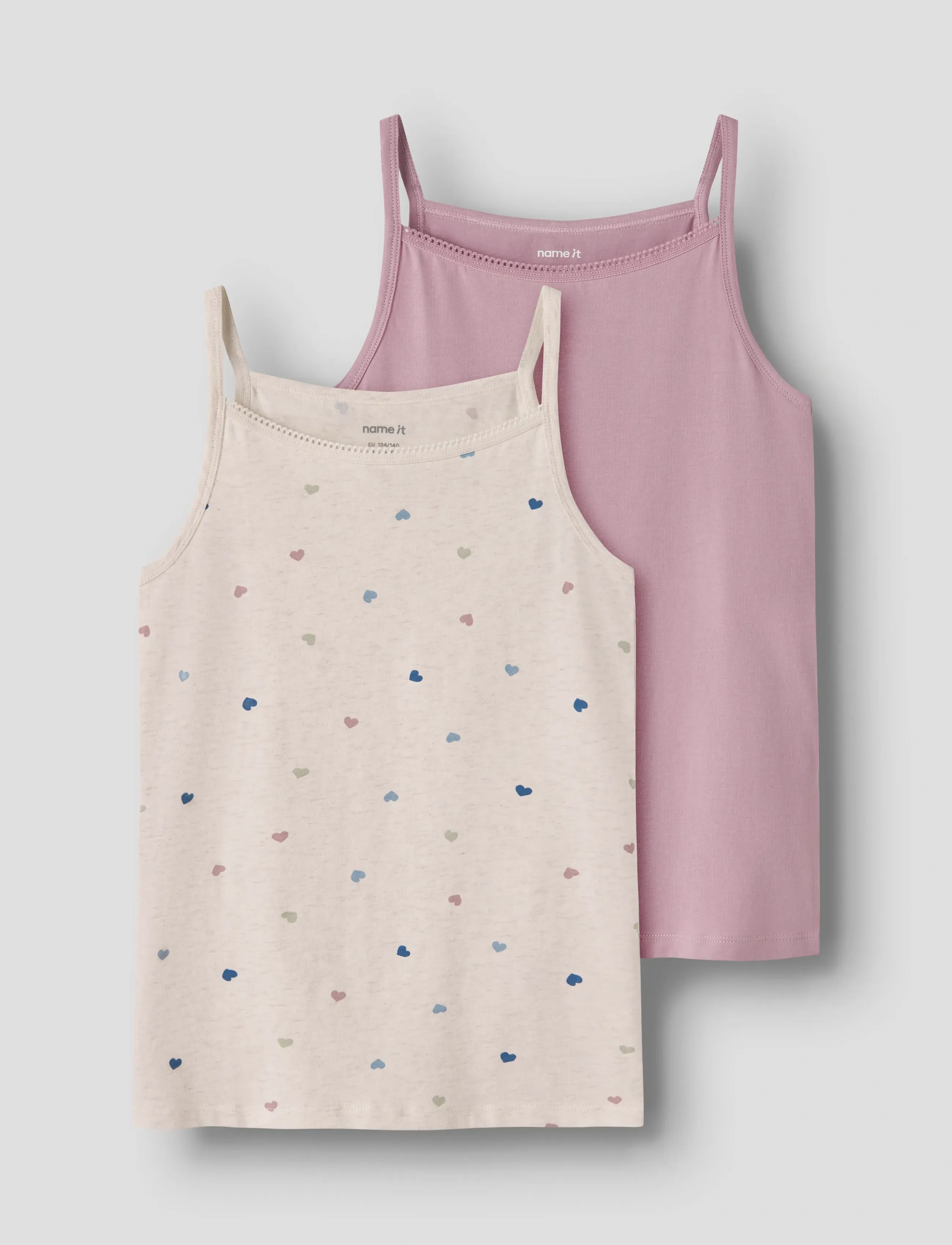 name it NKFSTRAP TOP 2P PEYOTE HEARTS NOOS - Yläosat - PEYOTE MELANGE / pink/rose