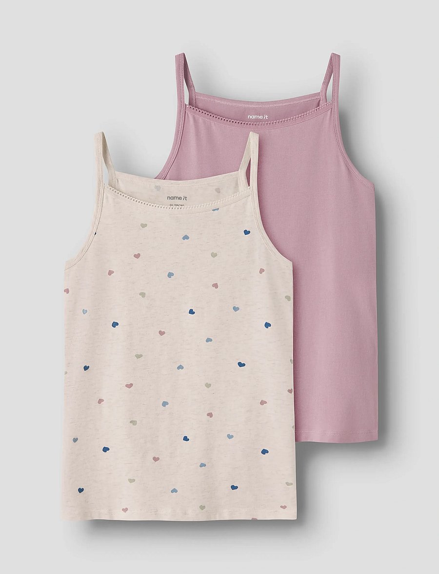 name it - NKFSTRAP TOP 2P PEYOTE HEARTS NOOS - tank tops - peyote melange - 0