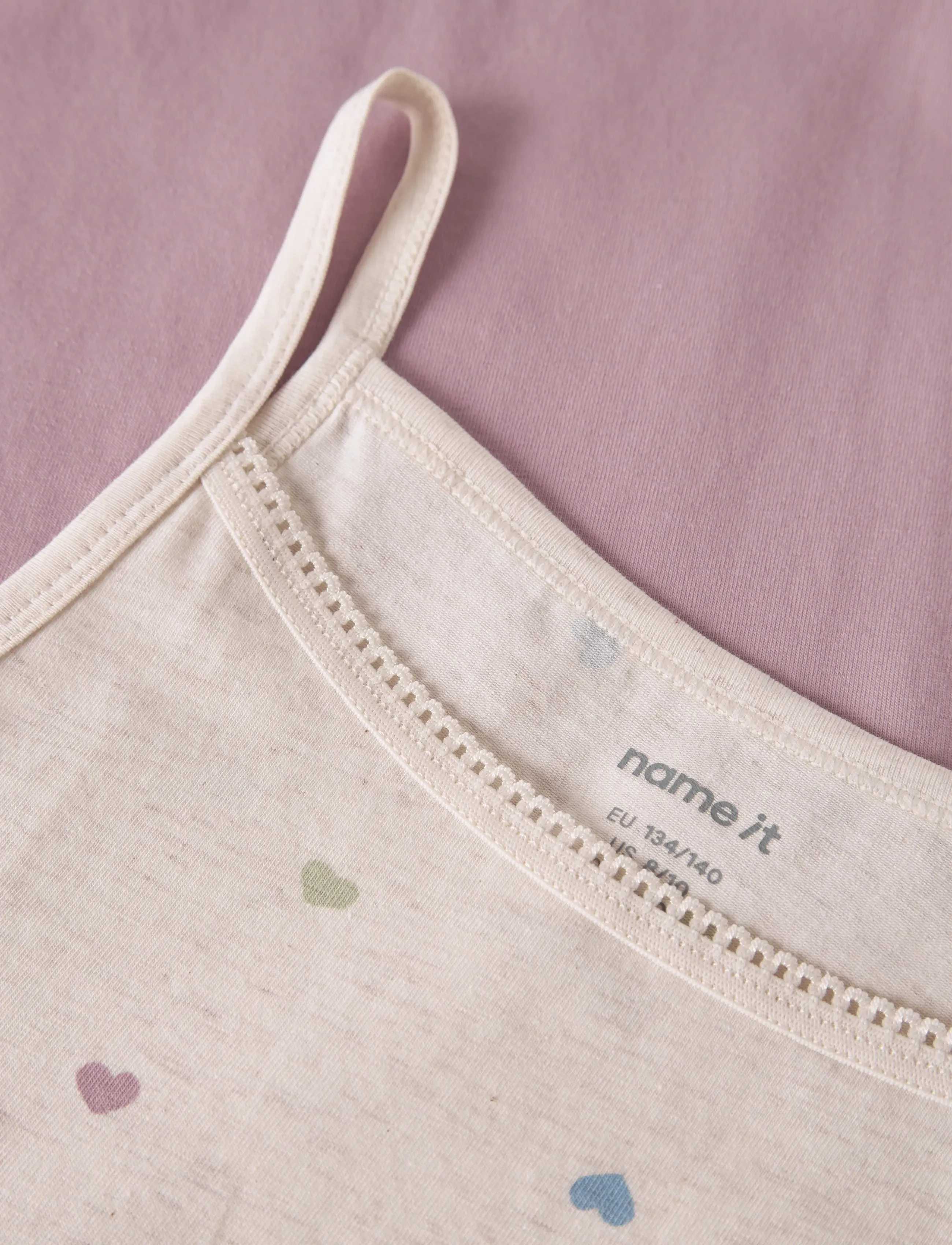 name it - NKFSTRAP TOP 2P PEYOTE HEARTS NOOS - linnen - peyote melange - 4