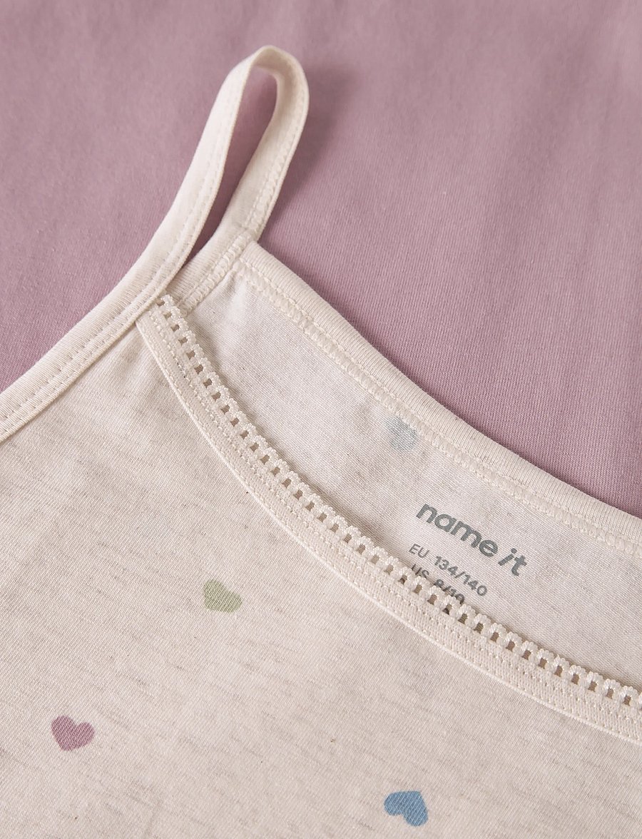 name it - NKFSTRAP TOP 2P PEYOTE HEARTS NOOS - tank tops - peyote melange - 4