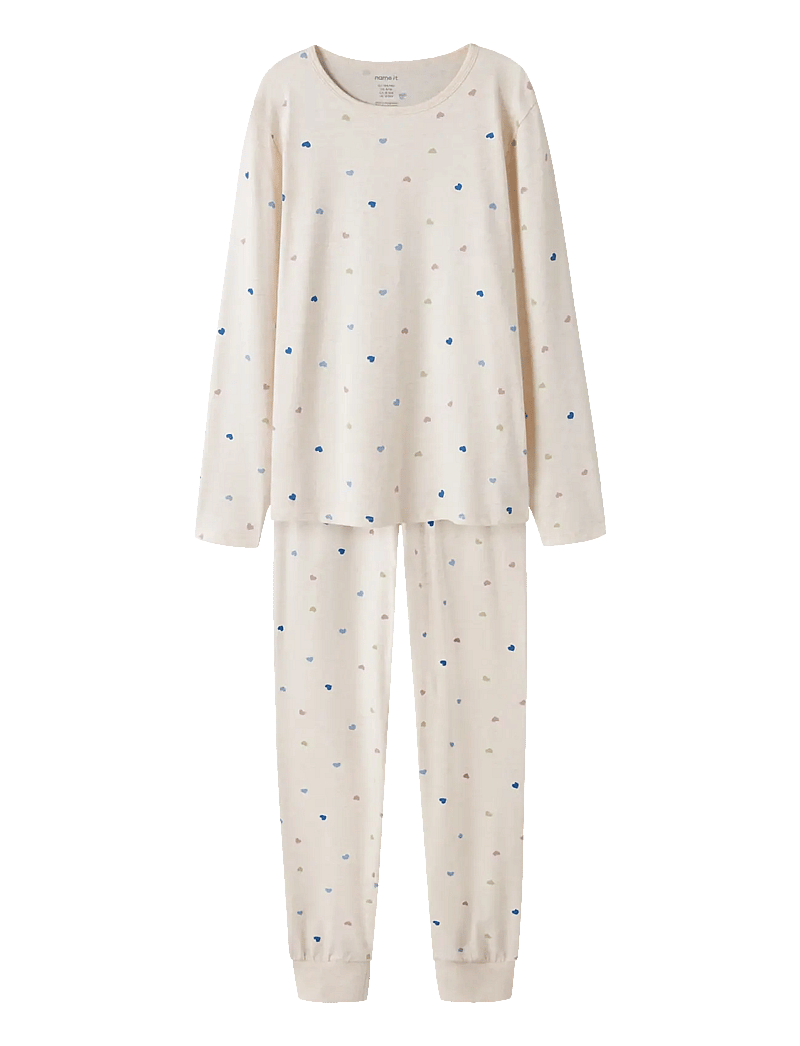 name it - NKFNIGHTSET PEYOTE HEARTS NOOS - pyjamassæt - peyote melange - 1