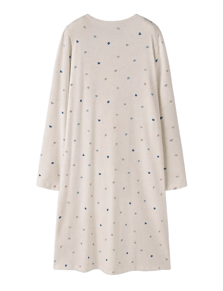 name it - NKFNIGHTGOWN HEARTS NOOS - nattlinnen - peyote melange - 2