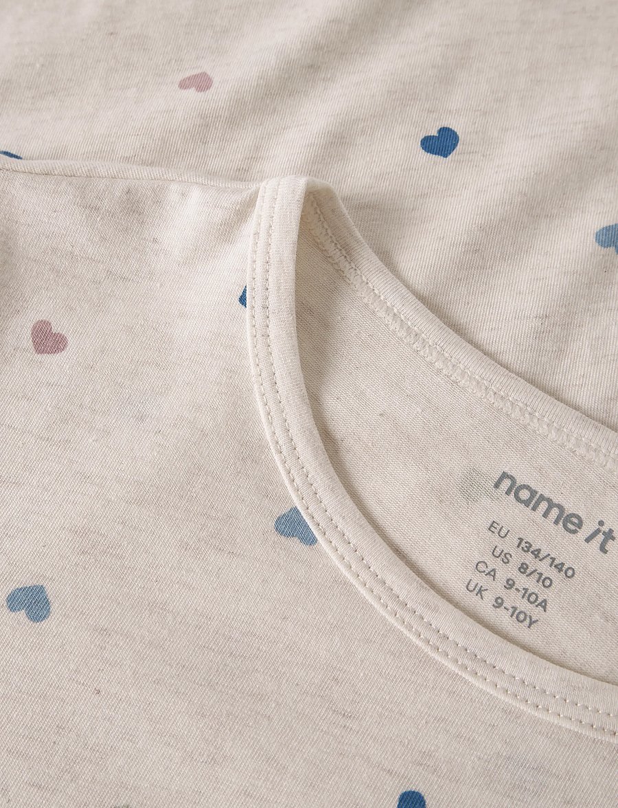 name it - NKFNIGHTGOWN HEARTS NOOS - nattlinnen - peyote melange - 3