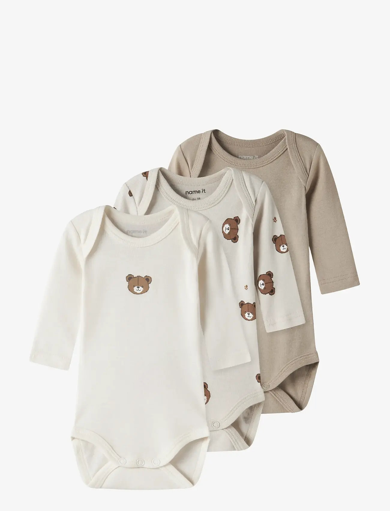 name it - NBNBODY 3P LS PUMICE BEAR NOOS - bodyer i multipack - pumice stone - 1