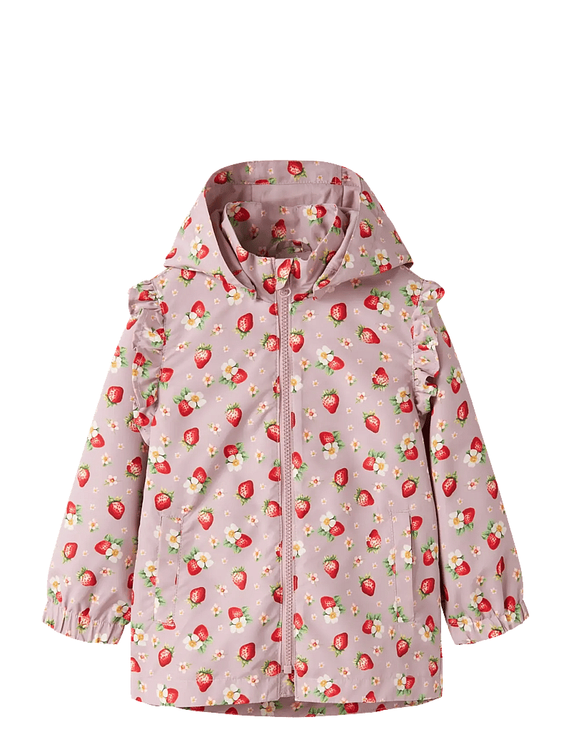 name it - NMFMAXI JACKET LI FRILL AOP - regenjacken - keepsake lilac - 1